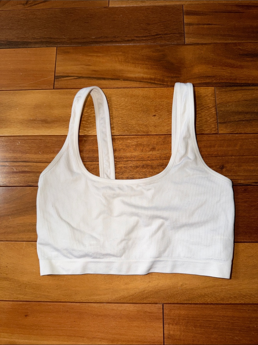 aerie White Ribbed Seamless Tank Bralette
